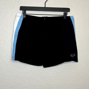 VTG Y2K Fox Board Shorts Black Blue Surf Beach Lake 2000s Juniors SZ 11
